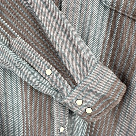 OUTERKNOWN LONG SLEEVE BUTTON UP STRIPED SHIRT - Picture 6 of 9